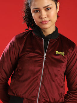 Campus Sutra - Red Women Solid Stylish Casual Jacket