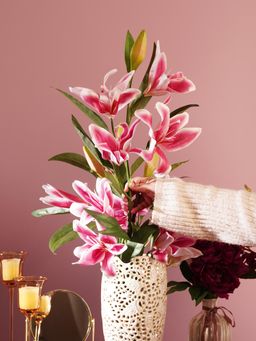 Pure Home + Living - Pink Lily Faux Flower Single Stem
