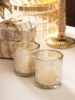 Pure Home + Living - Pearl Patterned Pearl Finish Votives (Pack of 2)