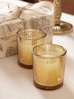 Pure Home + Living - Gold Patterned Votives (Pack of 2)