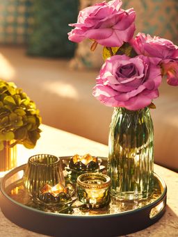 Pure Home + Living - Purple Rose Faux Flower Stem - Single