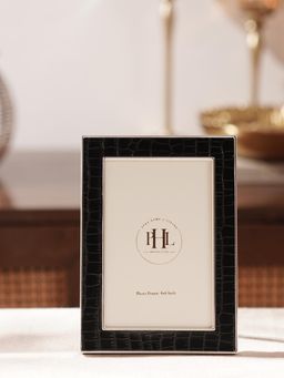 Pure Home + Living - Silver Plated Croco Faux Leather Photo Frame