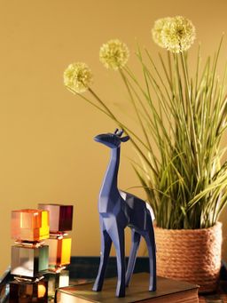 Pure Home + Living - Blue Polyresin Giraffe Figurine - Small