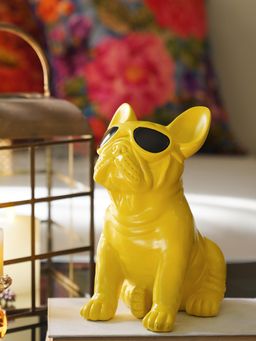 Pure Home + Living - Yellow Polyresin Pug Figurine