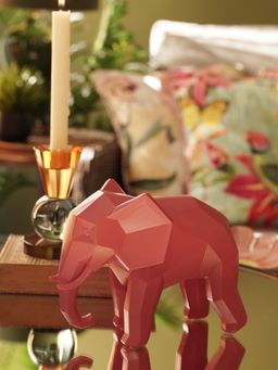 Pure Home + Living - Orange Polyresin Elephant Figurine