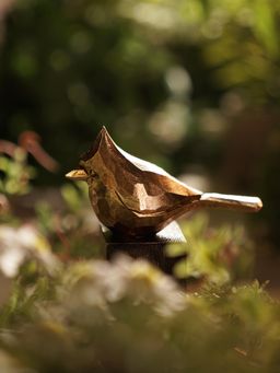 Pure Home + Living - Gold Polyresin Antique Finish Bird Figurine With Base
