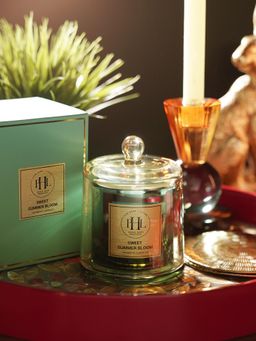 Pure Home + Living - Sweet Summer Bloom Scented Candle With Cloche - Green