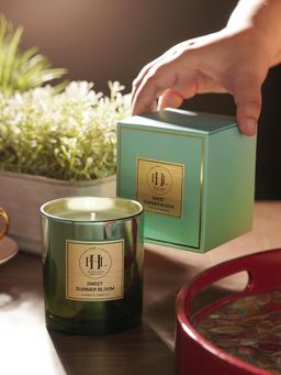 Pure Home + Living - Sweet Summer Bloom Scented Wax Filled Jar Candle - Green