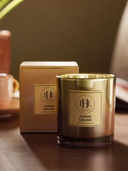 Pure Home + Living - Jasmine Garland Scented Wax Filled Jar Candle - Purple