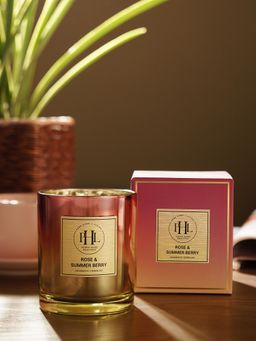 Pure Home + Living - Rose And Summer Berry Scented Wax Filled Jar Candle - Yellow