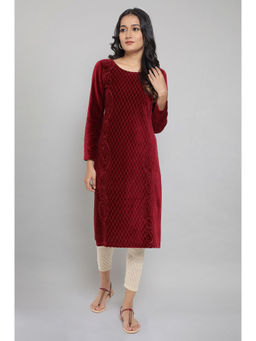 Aurelia - Maroon Winter Kurta With Sequin