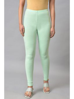 Aurelia - Pista Green Cotton Lycra Leggings