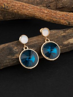 E2O - Gold Plated Pearl Crafted Contemporary Drop Earring