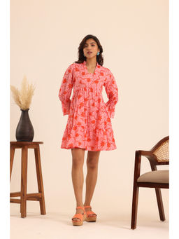 Alaya by Stage3 - Pink and Peach Mini Tiered Dress