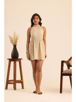 Alaya by Stage3 - Halter Neck Cinched Waist Mini Dress