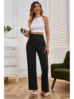 Outzidr - Black Elasticated Wide Leg Pants