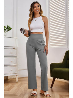 Outzidr - Grey Elasticated Wide Leg Pants
