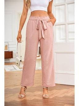 Outzidr - Pink Knot Detail Elasticated Trouser