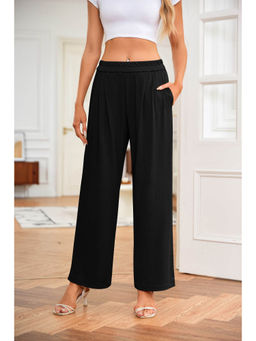 Outzidr - Black Wide Leg Elasticated Trouser