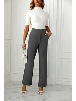 Outzidr - Grey Straight Fit Elasticated Pant