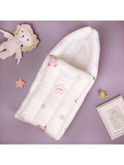 Kicks and Crawl - Teddy Snuggle Carry Nest White (0-6 Months)