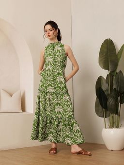 STREET 9 - Green High Neck Dress