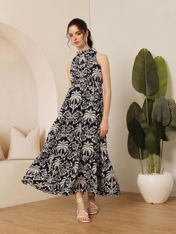 STREET 9 - Black High Neck Dress