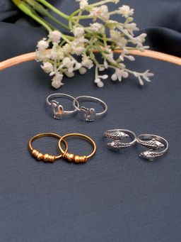 Silvermerc Designs - Set Of 3 Western Toe Rings