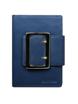 Calfnero - Women's Navy Blue Buckle Accent Leather Wallet