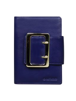 Calfnero - Women's Dark Blue Buckle Accent Leather Wallet