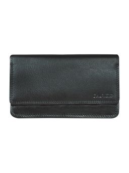 Calfnero - Women's Black Contrast Flap Leather Wallet