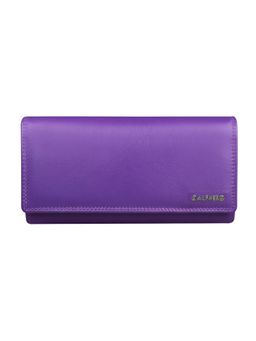 Calfnero - Women's Purple Classic Long Leather Wallet