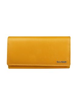 Calfnero - Women's Yellow Classic Long Leather Wallet