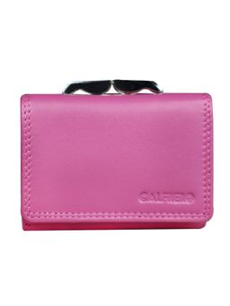 Calfnero - Women's Pink Mini Tri-Fold Leather Wallet