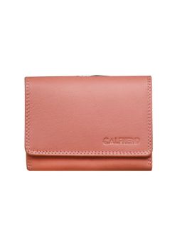 Calfnero - Women's Peach Mini Tri-Fold Leather Wallet
