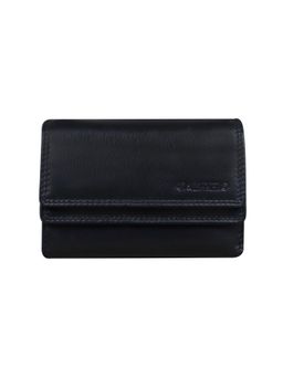 Calfnero - Women's Black Classic Leather Wallet with Back Zip Pocket