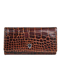 Calfnero - Women's Brown Textured Luxe Leather Wallet