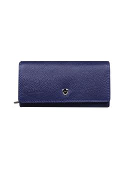 Calfnero - Women's Navy Blue Textured Luxe Leather Wallet