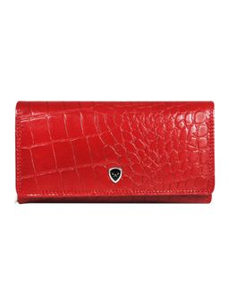 Calfnero - Women's Red Textured Luxe Leather Wallet
