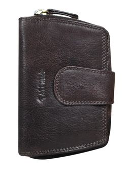 Calfnero - Women's Brown Leather Wallet with Zip Section