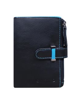 Calfnero - Black and Blue Compact Leather Wallet