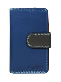 Calfnero - Women's Navy Blue Dual-Tone Leather Wallet