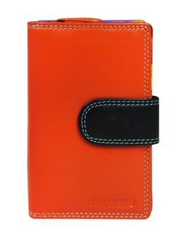 Calfnero - Women's Vibrant Orange-Card Leather Wallet