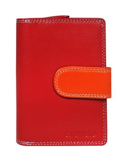 Calfnero - Women's Red Vibrant Multi-Card Leather Wallet