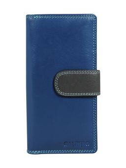 Calfnero - Women's Navy Blue and Black Long Leather Wallet