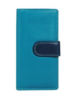 Calfnero - Women's Blue and Black Long Leather Wallet