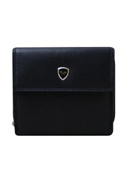 Calfnero - Women's Black Mini Tri-Fold Leather Wallet