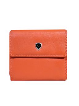 Calfnero - Women's Orange Mini Tri-Fold Leather Wallet