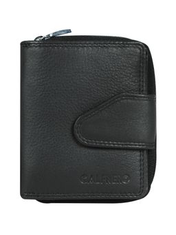 Calfnero - Women's Black Zip Around Leather Wallet