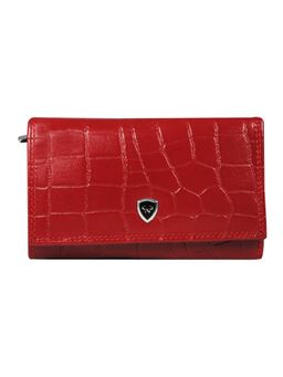 Calfnero - Women's Red Textured Leather Wallet